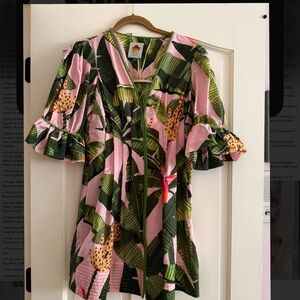 FARM Rio Pink and Green Tropical Blouse